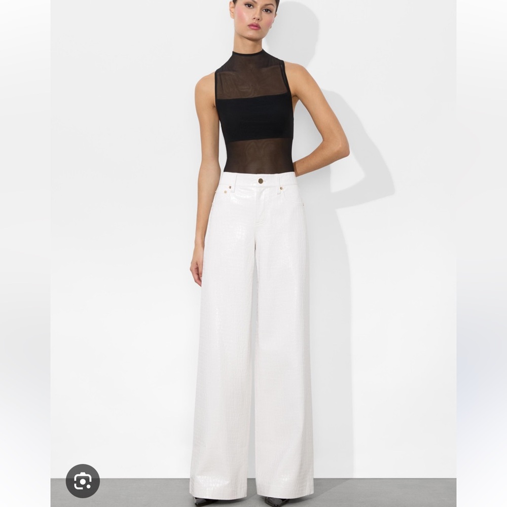 Alice and Olivia Trish vegan croc effect pants